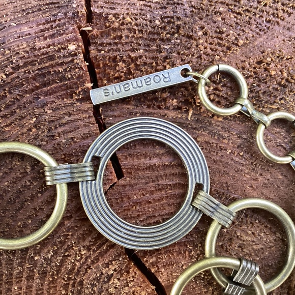 Roaman’s Brass Circular Link Hasp Closure Boho Hippy Belt main image 7